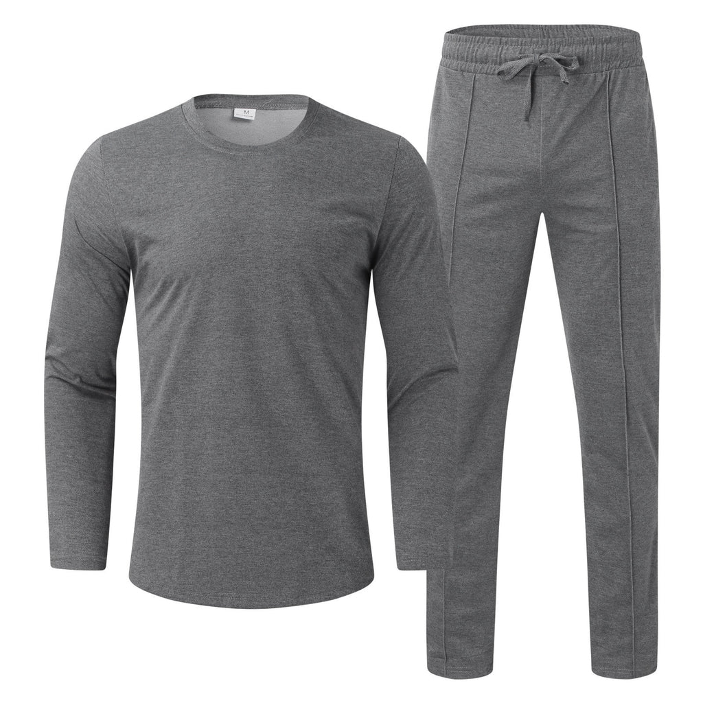 Men's Two-Piece Fitness Tracksuit Set - Stylish Tight T-Shirt and Cargo Pants for Casual Sports Training