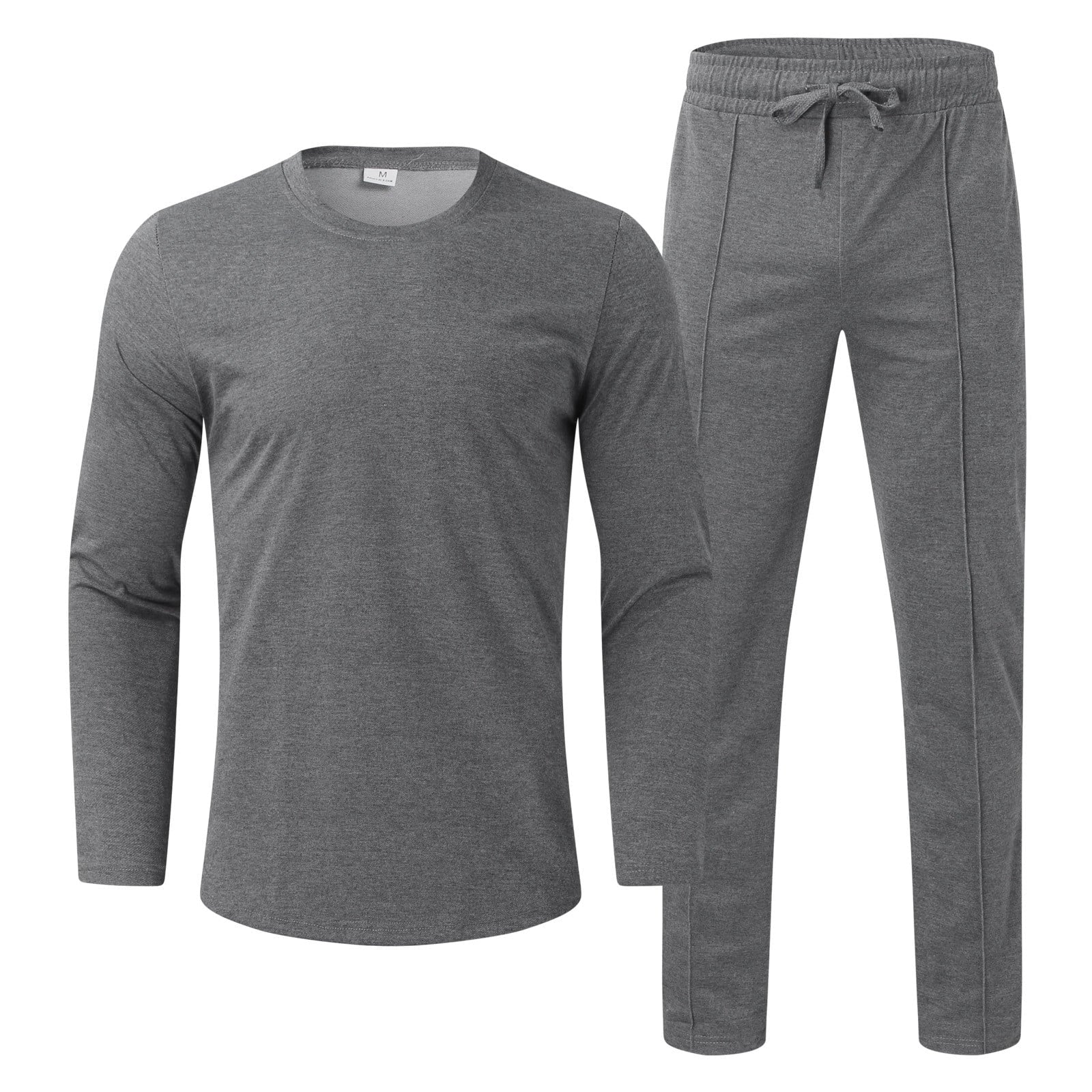 Men's Two-Piece Fitness Tracksuit Set - Stylish Tight T-Shirt and Cargo Pants for Casual Sports Training