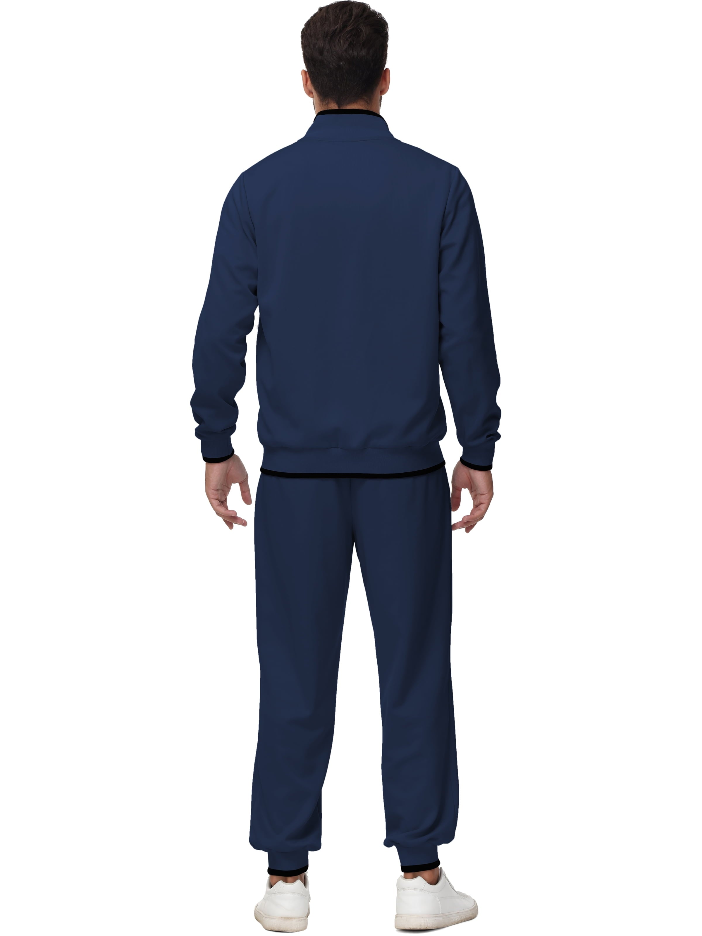 Men's Lightweight Navy Tracksuit Set - 2 Piece Athletic Jogging Outfit with Full Zip Jacket and Comfortable Pants in 2XL